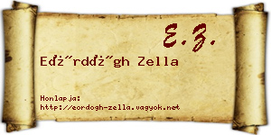 Eördögh Zella névjegykártya